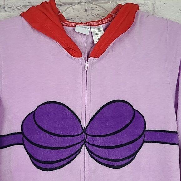 Disney Ariel Mermaid Women's XS Onesie Fleece Union Suit Pajama Sleepwear 1pc PJ - Picture 3 of 6